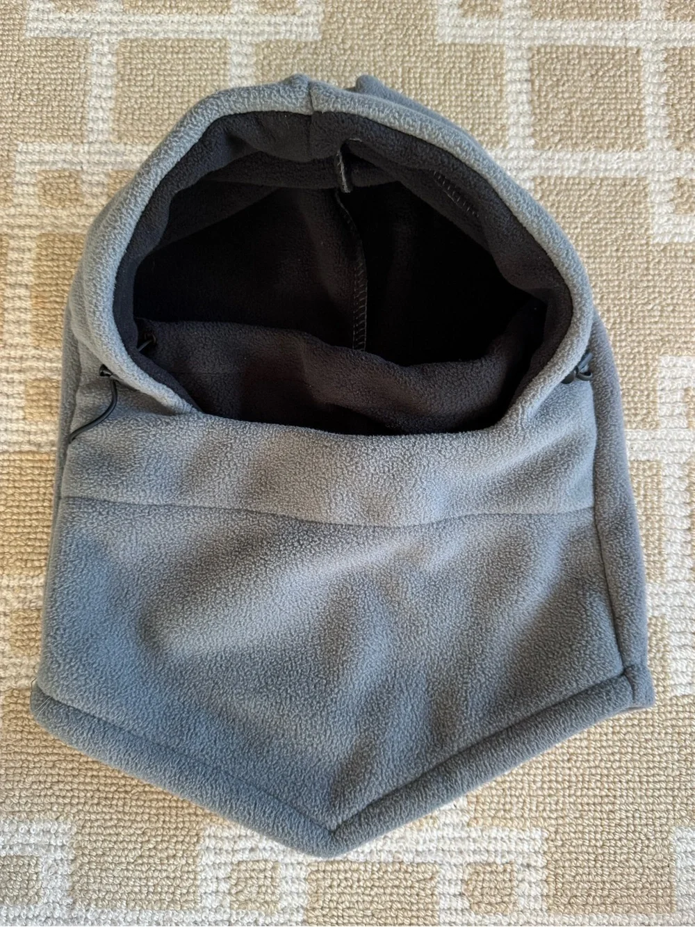 Fleece Hood Balaclava Neck Gaiter Snowboarding Skiing Face Cover Gray One Size